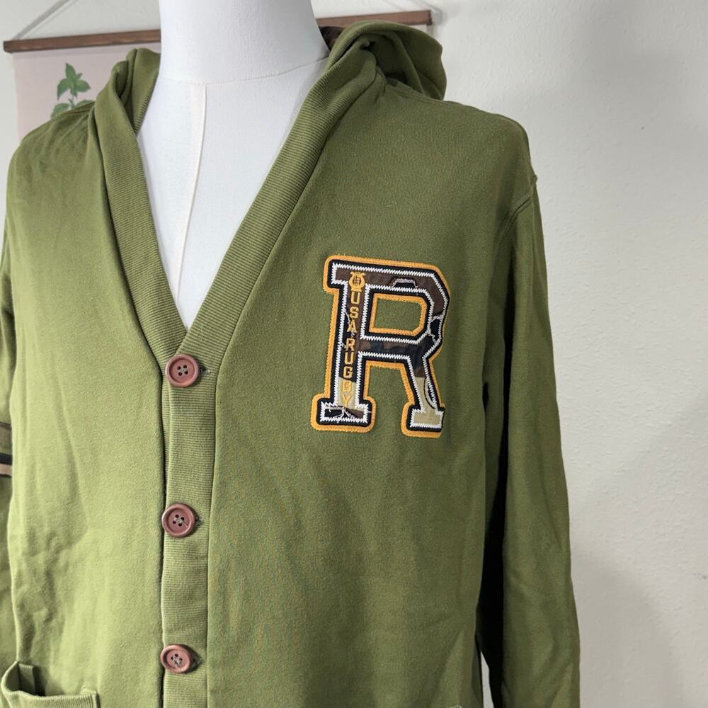 Vintage Y2k Hooded Sweatshirt Cardigan Jacket Camo Lined Utility Grunge Rugby XL - Picture 4 of 8